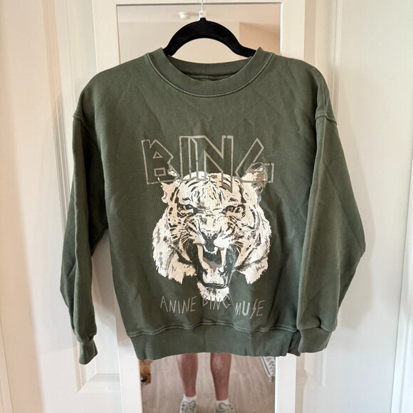 Anine Bing - Tiger Sweatshirt in Forest Green Size XXS Color Green - Picture 1 of 5